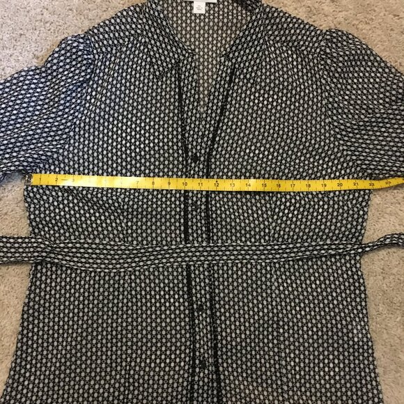 Semi Sheer Belted Modern Button Down Dress Shirt - Picture 12 of 16